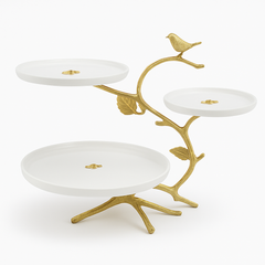 Elegant Gold 3-Tier Platter Stand - Habitt