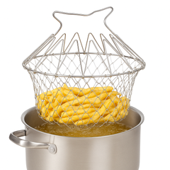 Chef Basket – Foldable Stainless Steel Frying & Steaming Strainer - Habitt