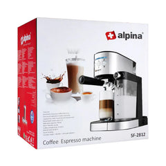 Alpina SF-2812 Espresso Coffee Machine – 15-Bar Italian Pump, 1470W, Built-In Milk Frother & 700ml Milk Tank - Habitt