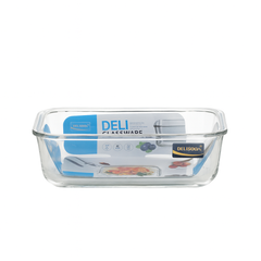 1.16L Rectangular Clear Glass Baking & Serving Dish – Durable Heat-Resistant 199×146 mm Glassware (1 Pc) - Habitt
