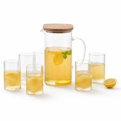 7-Piece Glass Water Set with Jug & glasses  – Elegant Everyday Serving Set - Habitt