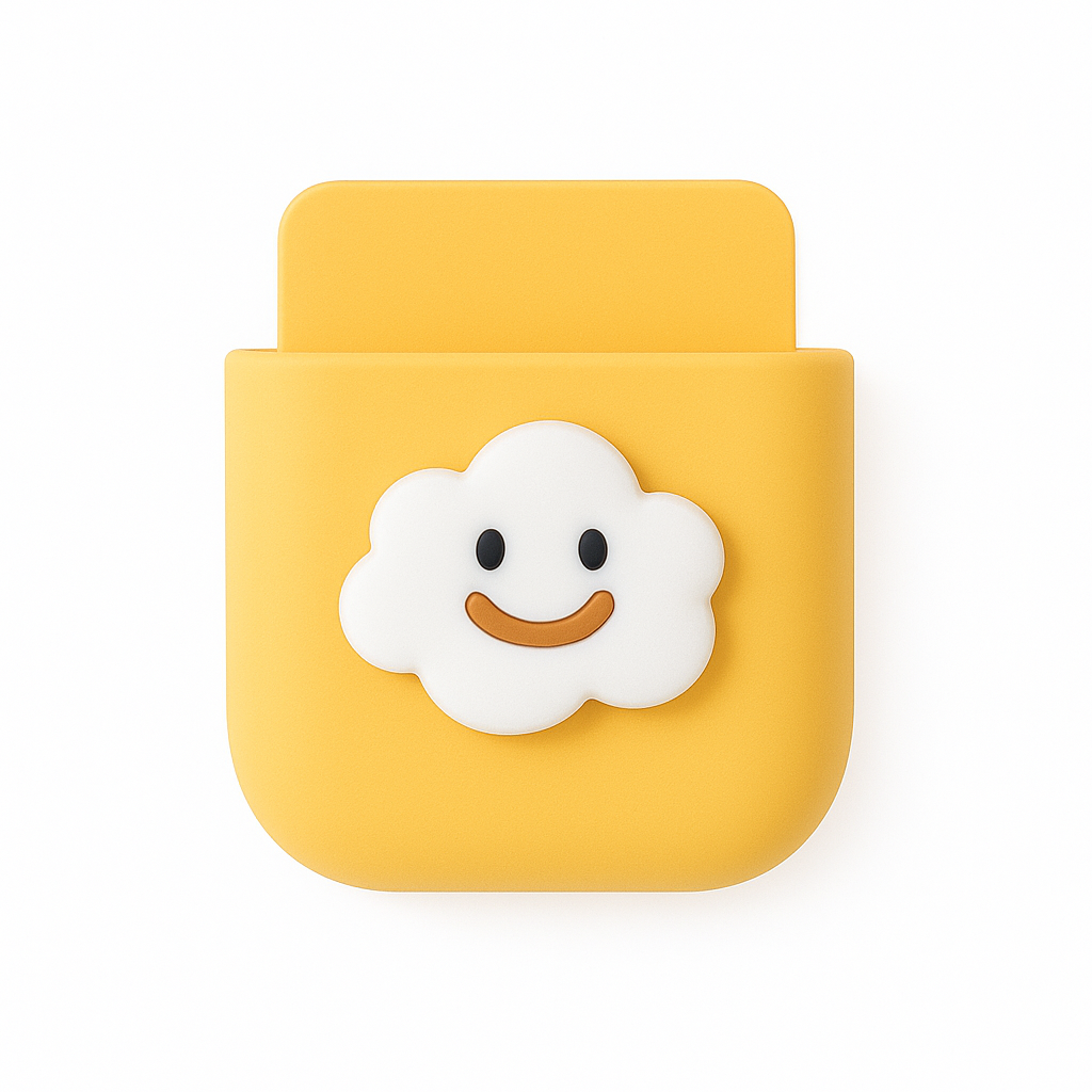 1Pc Assorted Cute Silicone Mobile Holder – Fruit & Cartoon Design Wall Pocket Organizer - Habitt