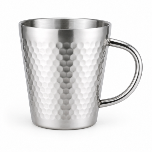 Copper/Silver Hammered Tea Cup – 300 ml