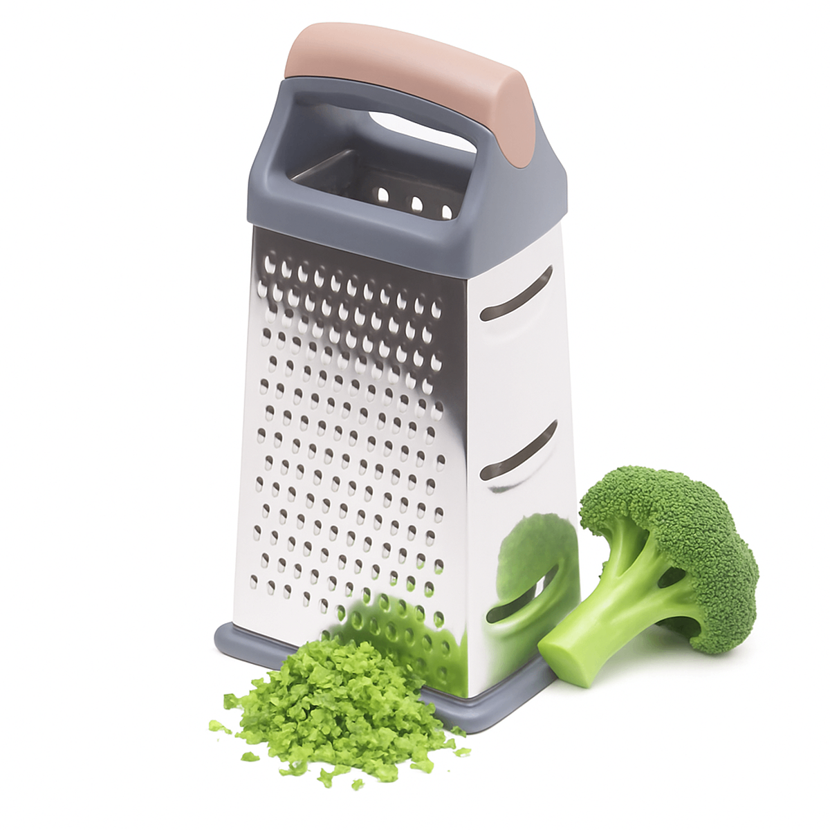 4-Sided Stainless Steel Grater with Soft Grip Handle - Habitt