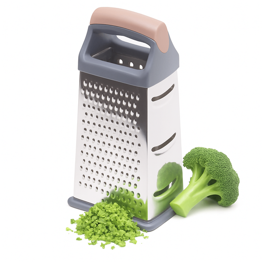 4-Sided Stainless Steel Grater with Soft Grip Handle - Habitt