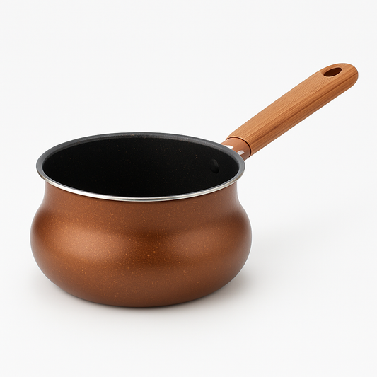 Heavy-Duty 10" Non-Stick Milk Pot with Even-Heat Base & Comfort Handle - Habitt