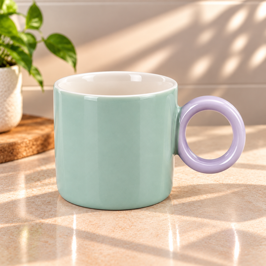 Pastel Ceramic Mug with Round Handle
