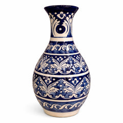 Handcrafted Blue Pottery Vase – 10 Zone Design - Habitt