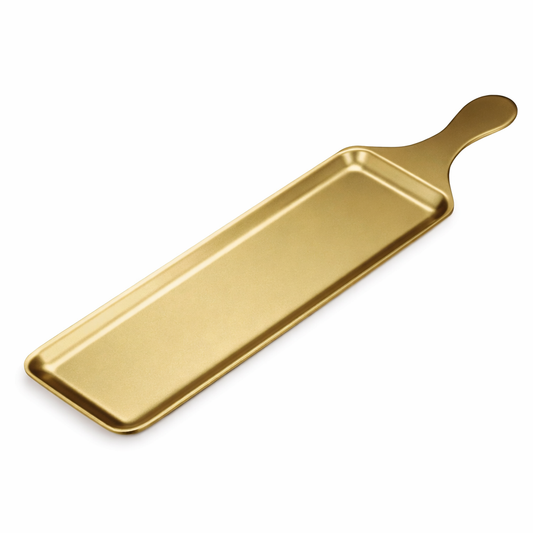 Golden Serving Tray with Handle  43 cm - Habitt