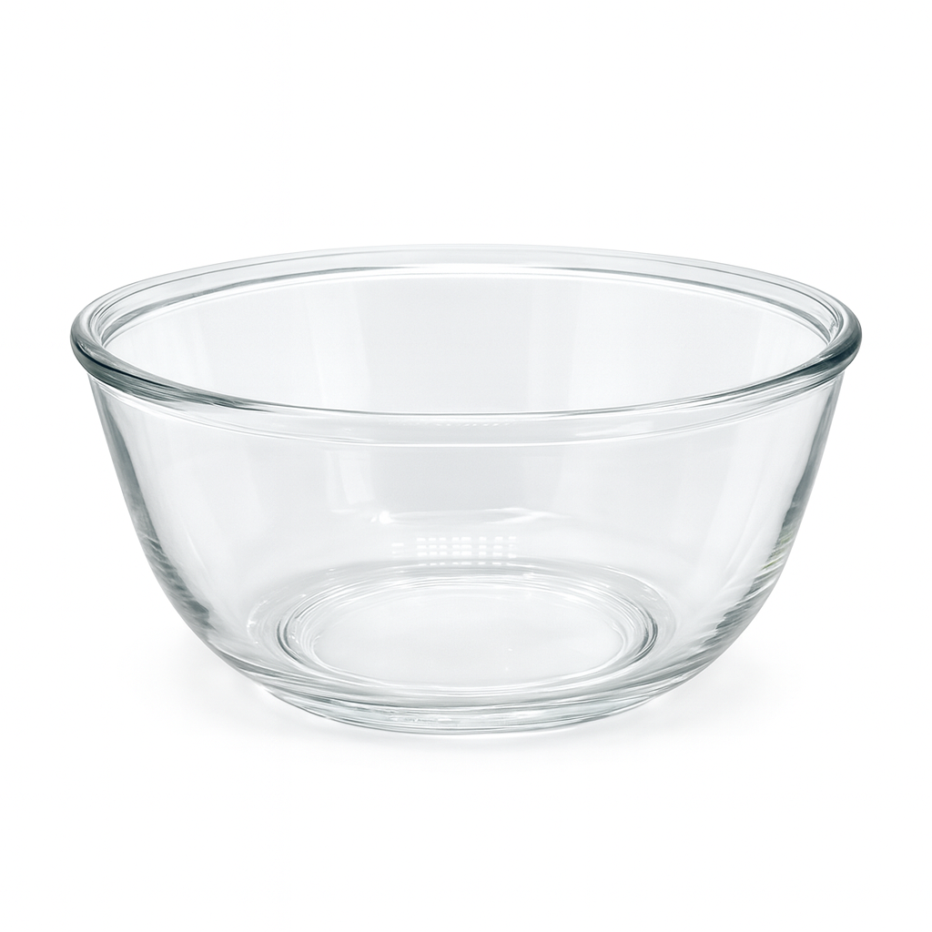 4-Piece Clear Glass Bowl Set – 1600 ml Large Multi-Purpose Mixing & Serving Bowls - Habitt