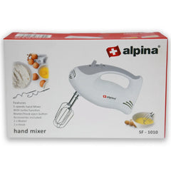 Alpina Hand Mixer 200W with Multiple Speeds, Beaters & Dough Hooks – Compact Electric Mixer (SF-1010) - Habitt