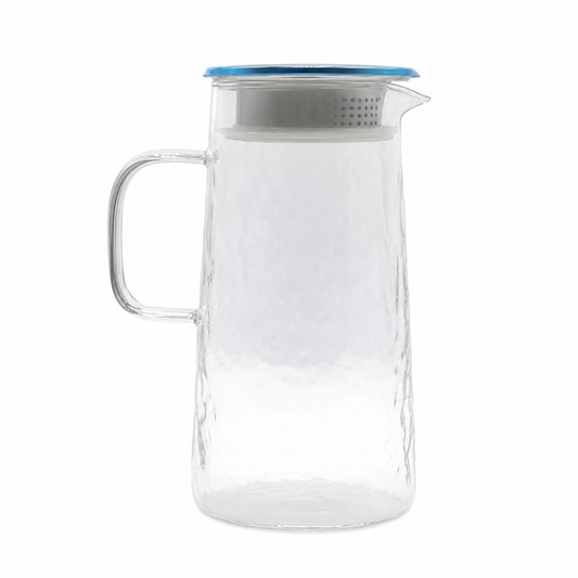 Steel Lid Glass Jug 1300ML – Elegant Water & Beverage Pitcher