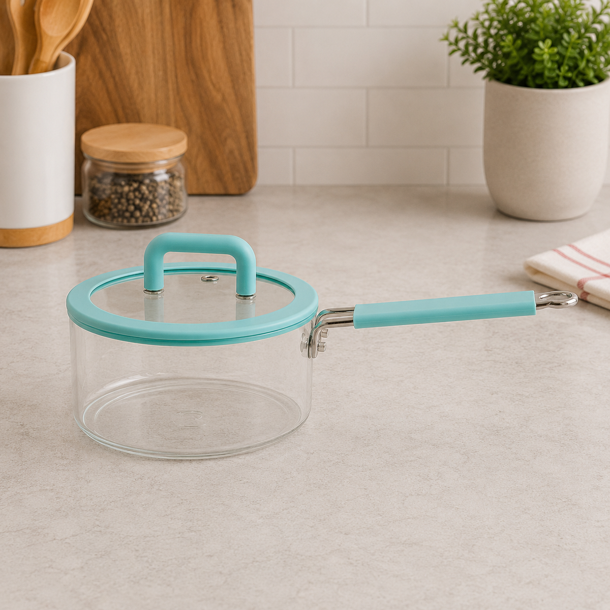 1800ML Glass Saucepan with Lid | Saucepan