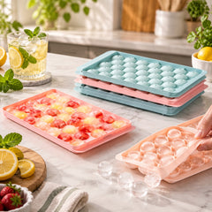 Assorted Round Ice Cube Mold Tray With Lid Large | Ice Mold Container