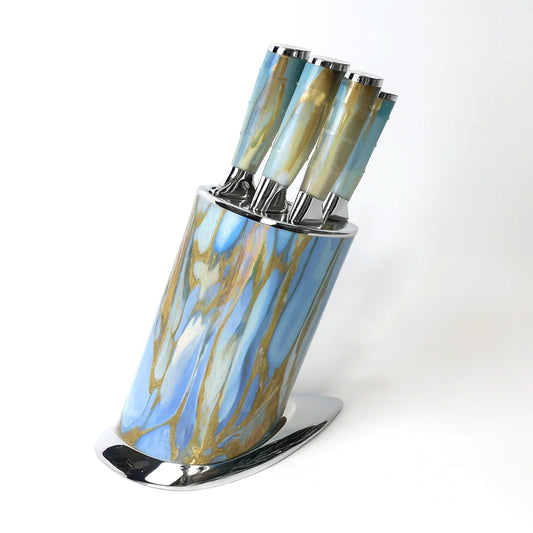 7 Pcs Stainless Steel Knife Set with Stylish Block – Premium Kitchen Knives - Habitt