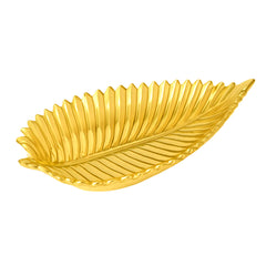 Super Dine Gold Leaf-Shaped Serving Tray – Decorative Flat Dish - Habitt