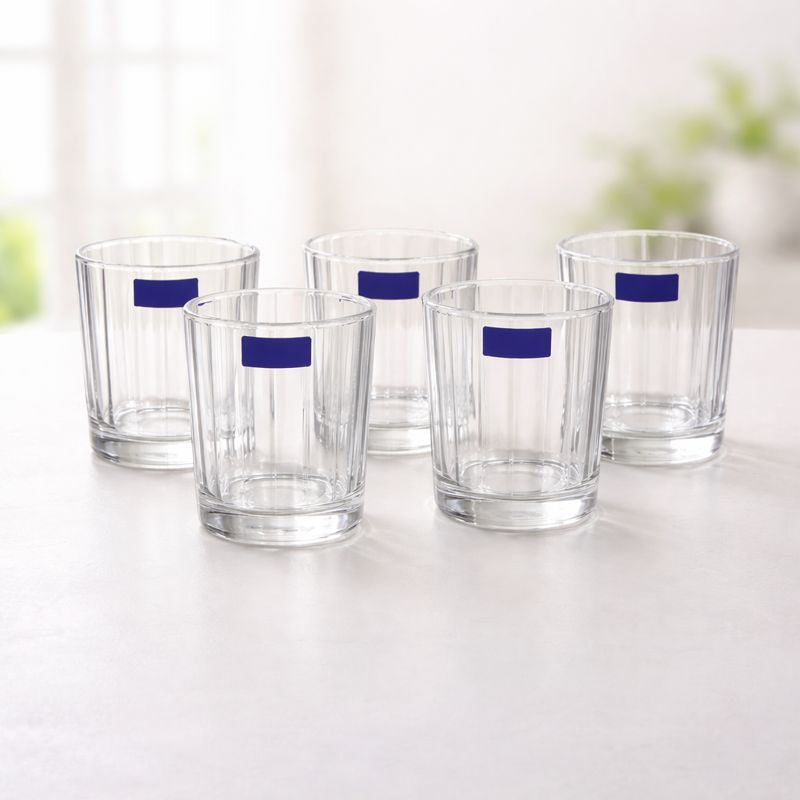 Classic Ribbed Tumbler Glasses  – Set of 6 - Habitt