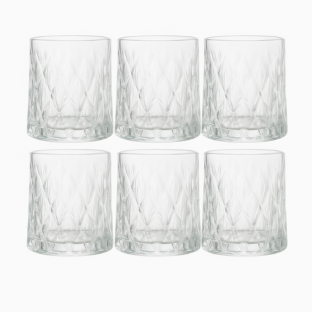 Clear Glass Tumbler 370 ml – Set of 6 - Habitt