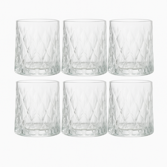 Clear Glass Tumbler 370 ml – Set of 6 - Habitt