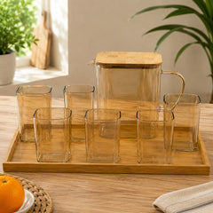 6 Piece Transparent Water Set with Jug | Drinkware Set