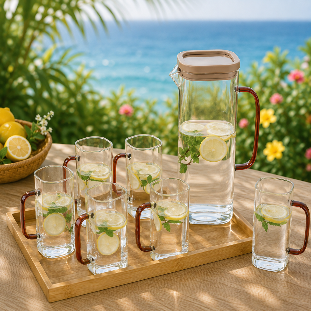 Transparent Water Set with Jug | Drinkware Set