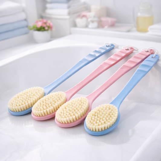 Double Side Massage Bath Brush – Long Handle Body Scrubber - Habitt
