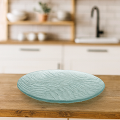 Clear Textured Pressed-Glass Dessert Plate Set – 6 Pieces, 178 mm Diameter - Habitt