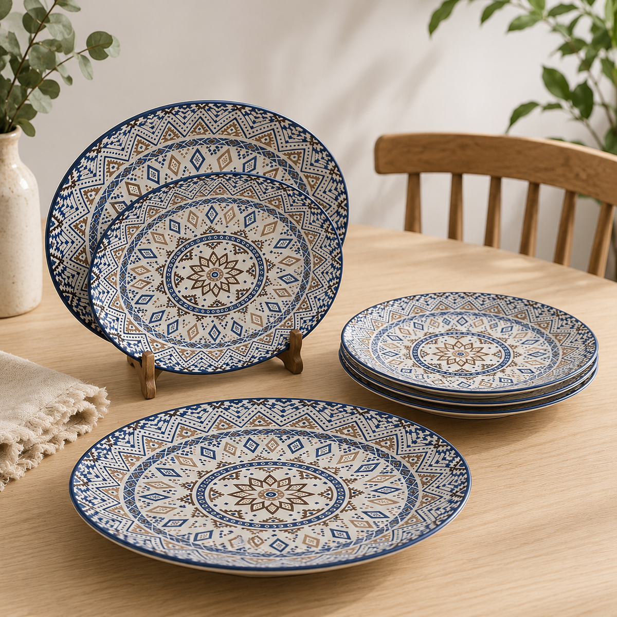 Porcelain Plate Set | Moroccan Mosaic Collection