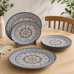 Porcelain Plate Set | Moroccan Mosaic Collection