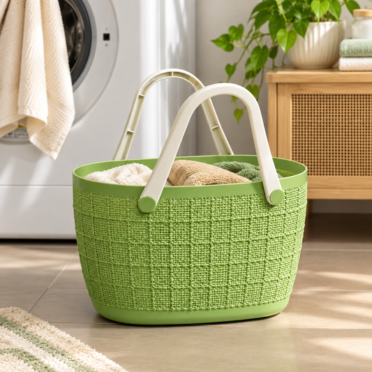 Imitation Rattan Basket with Handle – Small, Medium, Large & X-Large | Multipurpose Storage Basket