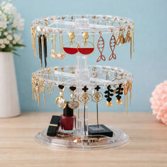 Multifunctional Jewelry Storage Rack – Rotating Earrings & Accessories Organizer Stand - Habitt