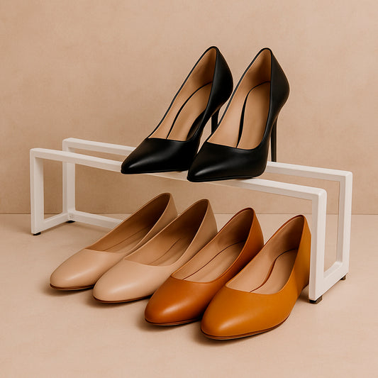 Edge Shoe Rack – Sleek Tiered Organizer for Heels & Flats - Habitt