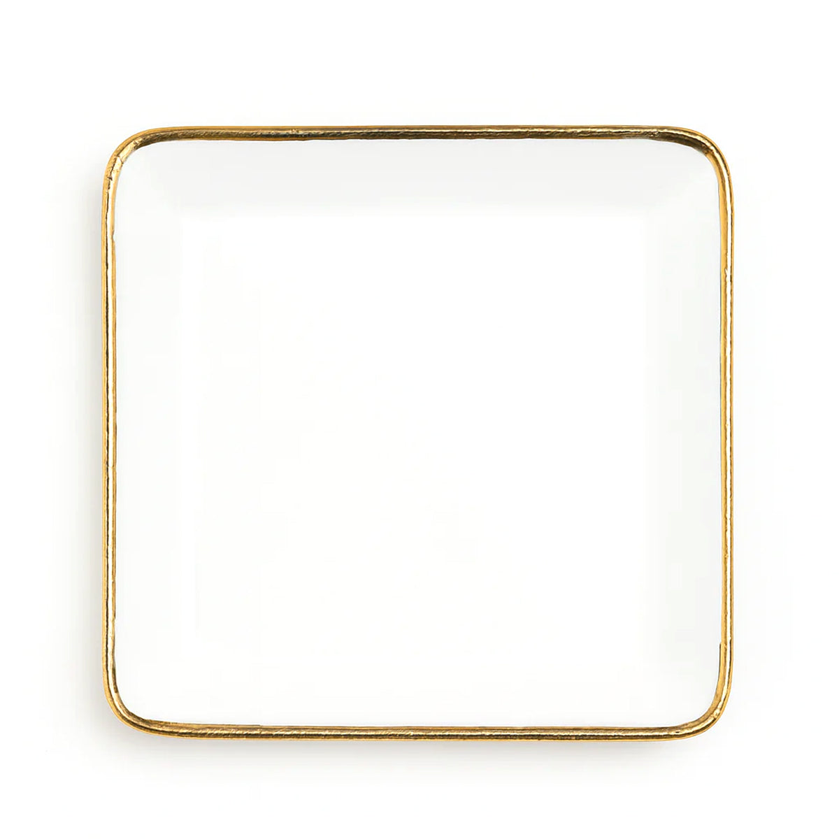 8" Deep Square Plate with Gold Rim – Elegant Ceramic Dinnerware - Habitt