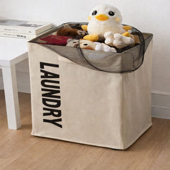 Cloth Laundry Bag with Wheel – Rolling Fabric Laundry Storage Organizer - Habitt