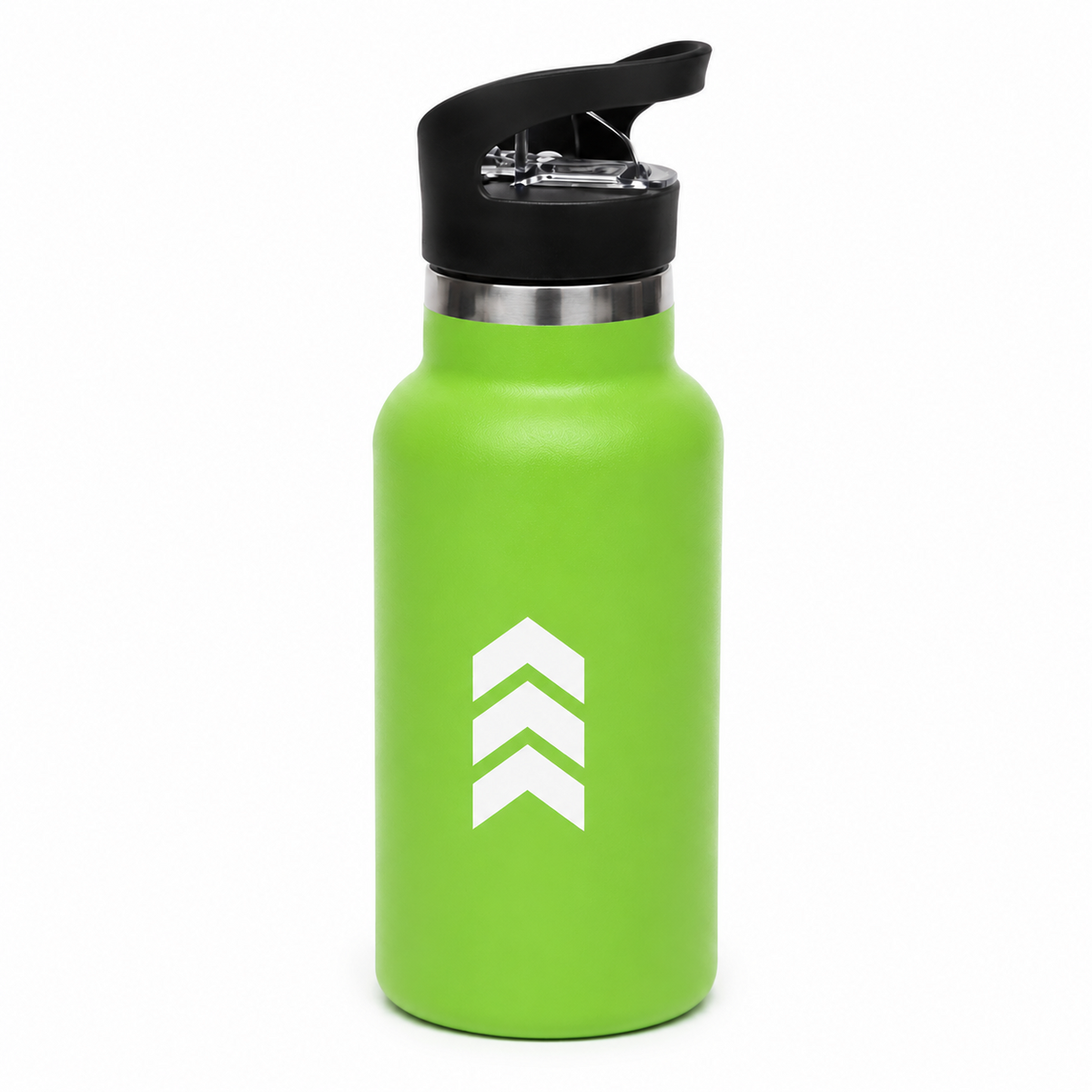 Matte Green Stainless Steel Insulated Water Bottle – Leakproof Reusable Sports & Travel Flask with Flip Handle Lid - Habitt