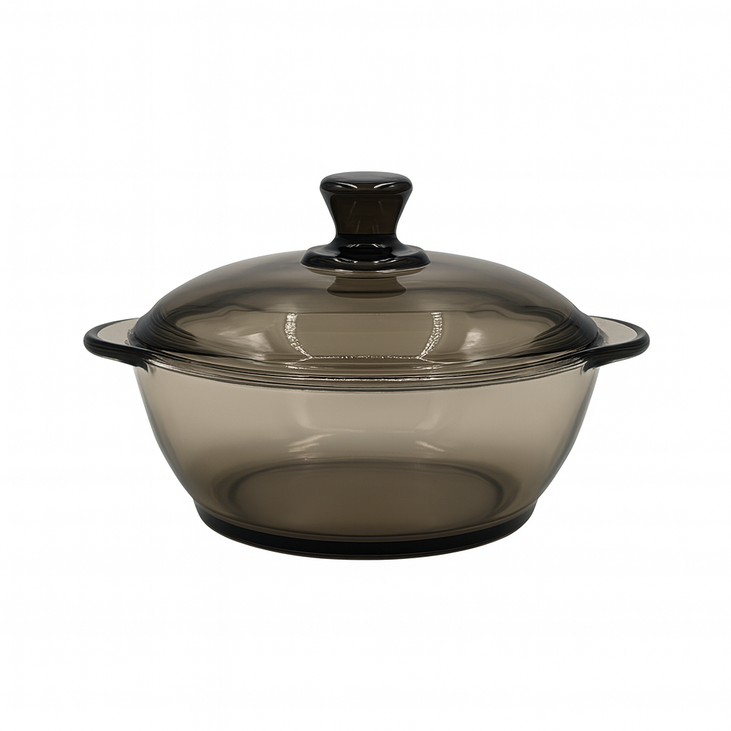 Smoke Glass Casserole with Lid – Heat-Resistant Cooking & Serving Dish (750 ml / 1 L / 1.5 L) - Habitt