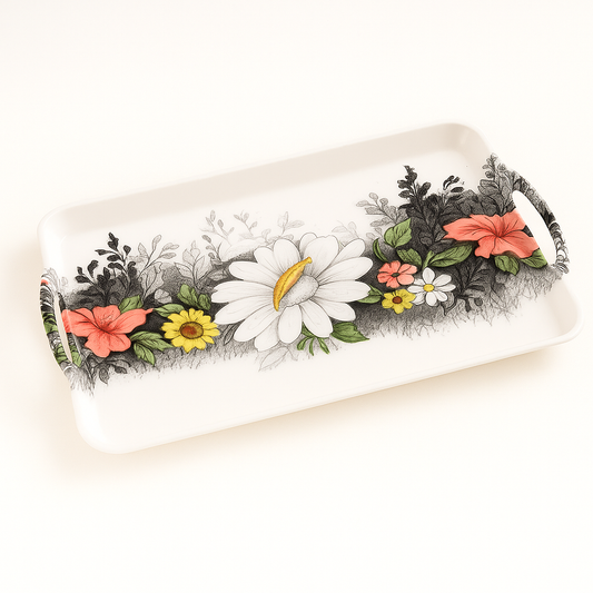 Crystal Smart Tray – Floral Design - Habitt