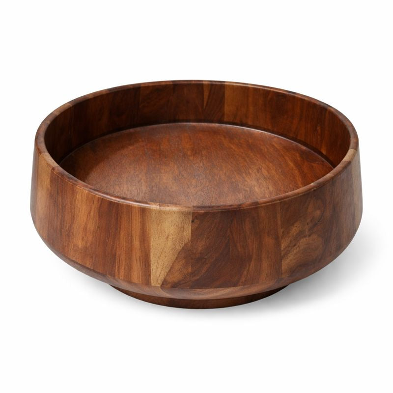 Woodgrain Harvest Basket | Handcrafted Wooden Bowl – 10.5 Inch Diameter - Habitt