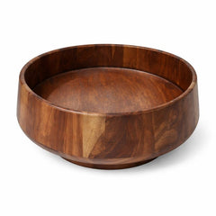 Woodgrain Harvest Basket | Handcrafted Wooden Bowl – 10.5 Inch Diameter - Habitt