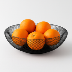 Double Base Metal Mesh Basket – Black | Modern Decorative Fruit &amp; Storage Bowl - Habitt