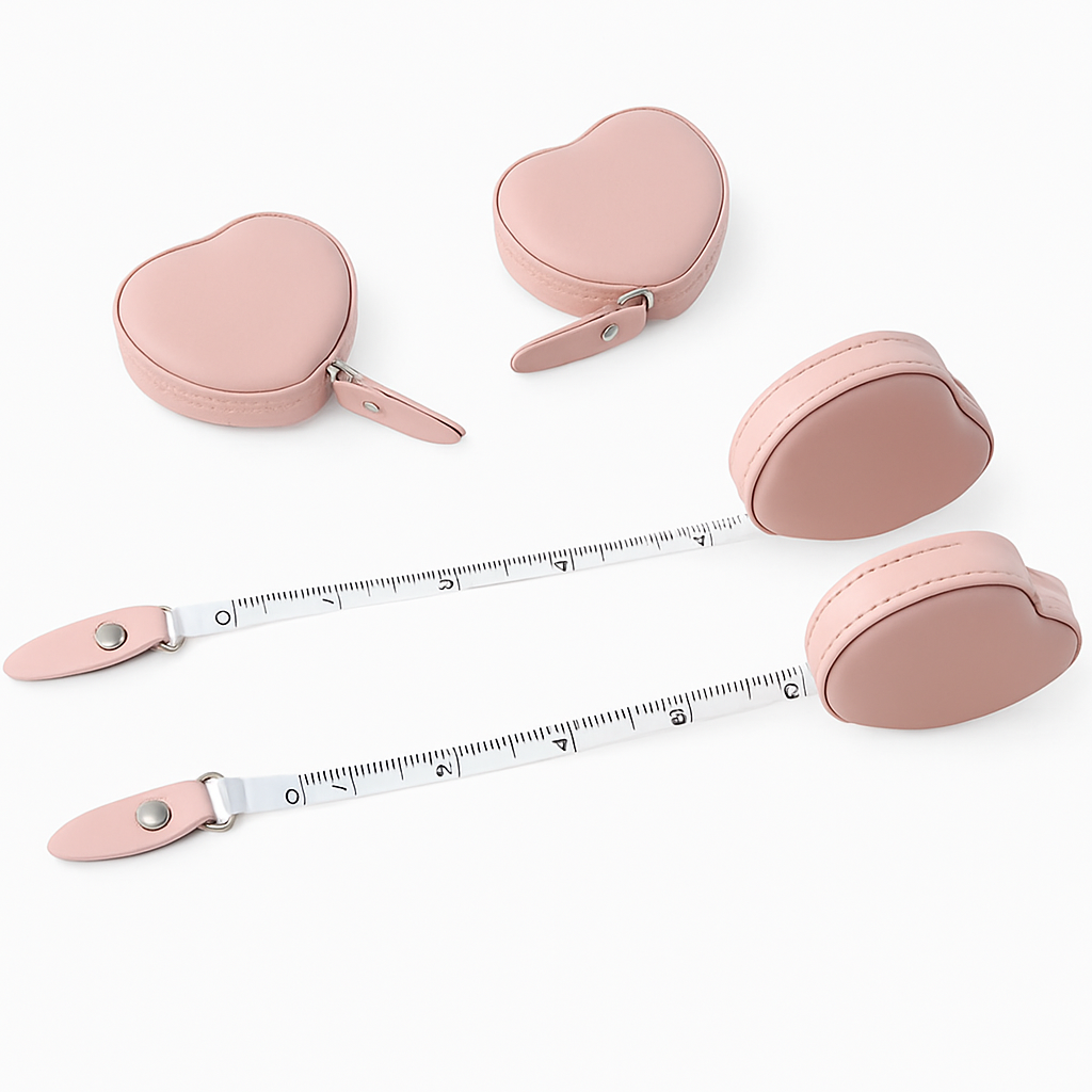 1Pc Cute Heart Shaped Measuring Tape | Portable Leather Mini Ruler for Body &amp; Sewing Measurement - Habitt