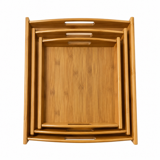 Wooden Tray Set – 3 PCS with Handle