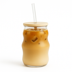Ice Tea Glass – Clear with Lid & Straw - Habitt