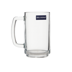 Clear Glass Juice Mug with Handle 410 ml – Set of 6 | Durable Drinkware for Home, Café & Bar - Habitt
