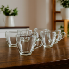 Clear Glass Cup Set – 190ml (Set of 6) - Habitt