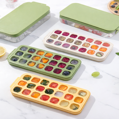 Silicone Ice Cube Tray – Flexible Ice Mold with Lid - Habitt