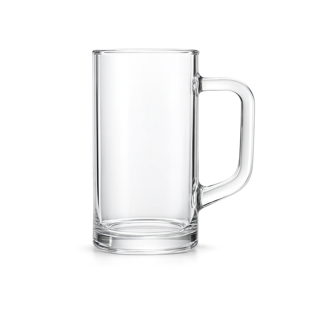 Premium Clear Glass Juice Mug 480 ml with Handle – Set of 6 | Durable Drinkware for Home, Café & Restaurant - Habitt