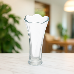 90 mm Elegant Clear Glass Flower Vase – Stylish Decorative Vase for Home, Office & Tabletop Décor - Habitt