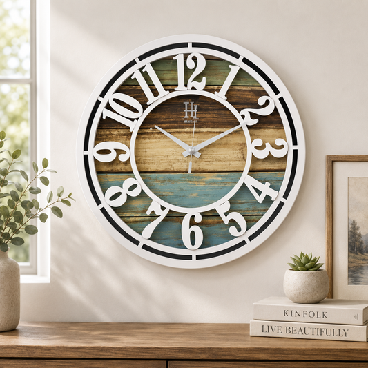 Heritage Wall Clock – Majestic Design 15 Inch Decorative Wall Clock (Plastic Frame)