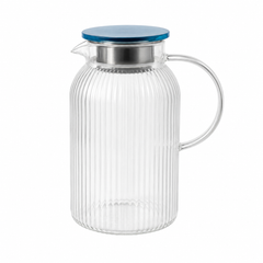 steel lid jug 1500ml glass water jug with steel lid | large serving pitcher